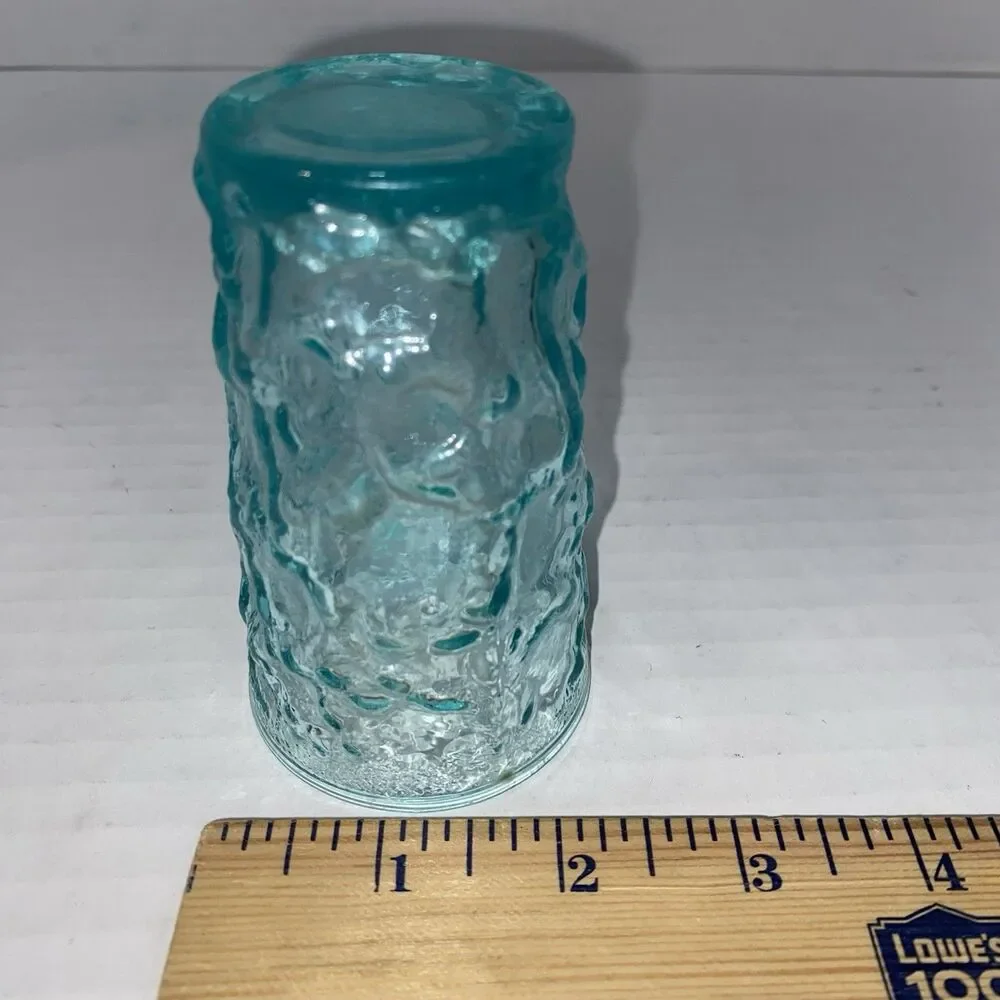 Vintage 5 oz Anchor Hocking Lido Milano Aqua Blue Teal Juice Glass Single